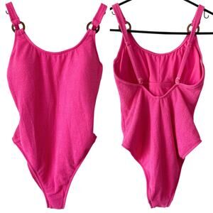 SHADE & SHORE NWOT One Piece Swimsuit High Leg Medium Coverage Pink Size XS